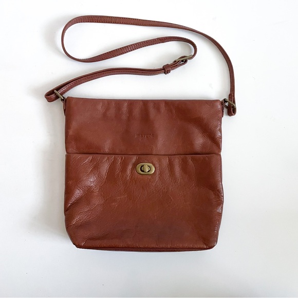 margot Bags Margot Brown Leather Shoulder Bag Crossbody With Turn